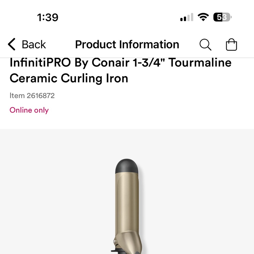 InfinitiPRO By Conair 1-3/4" Tourmaline
Ceramic Curling Iron